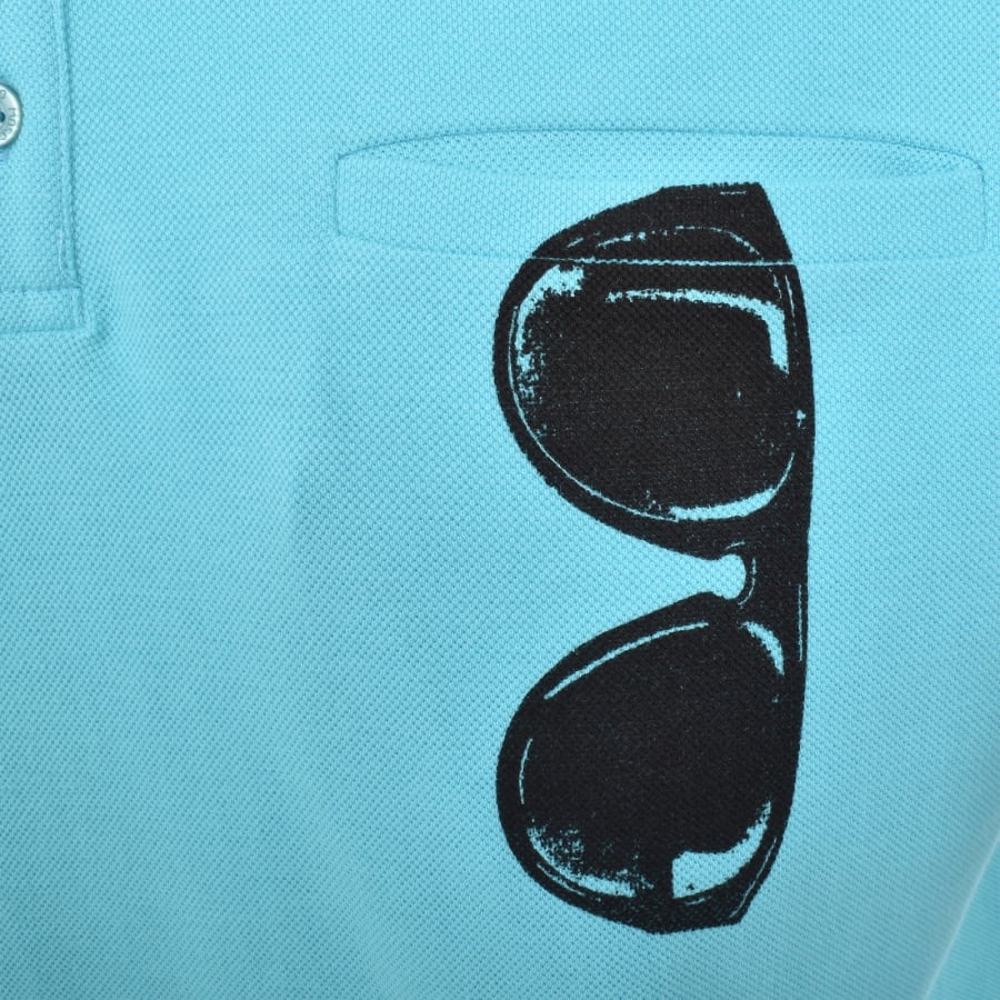 Image number 3 for Moschino Swim Short Sleeved Polo T Shirt Blue