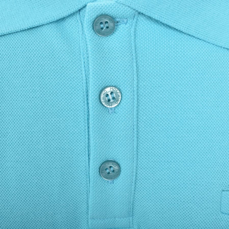 Image number 4 for Moschino Swim Short Sleeved Polo T Shirt Blue