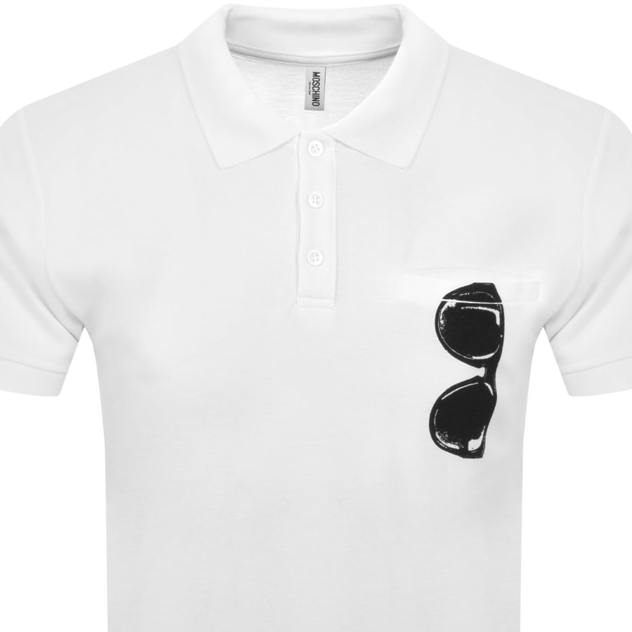 Image number 2 for Moschino Swim Short Sleeved Polo T Shirt White