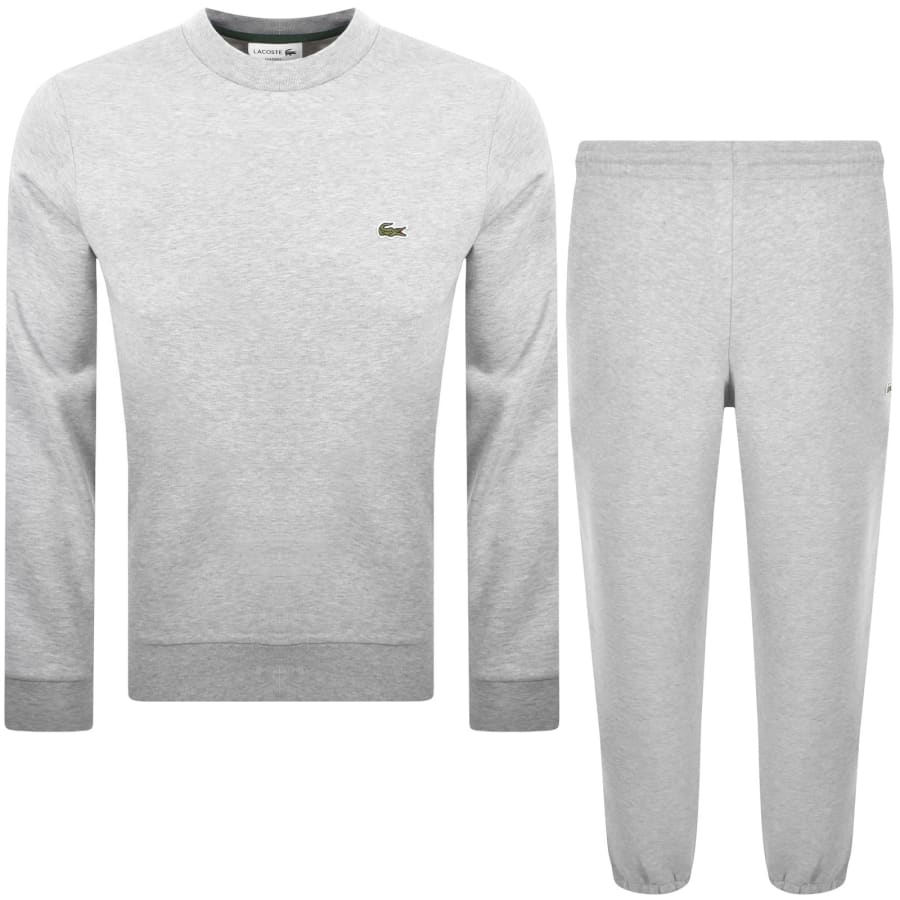 Image number 1 for Lacoste Crew Neck Tracksuit Grey