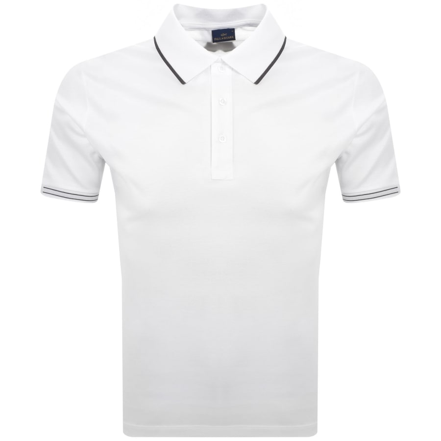 Image number 2 for Paul And Shark Contrast Trim Polo T Shirt White