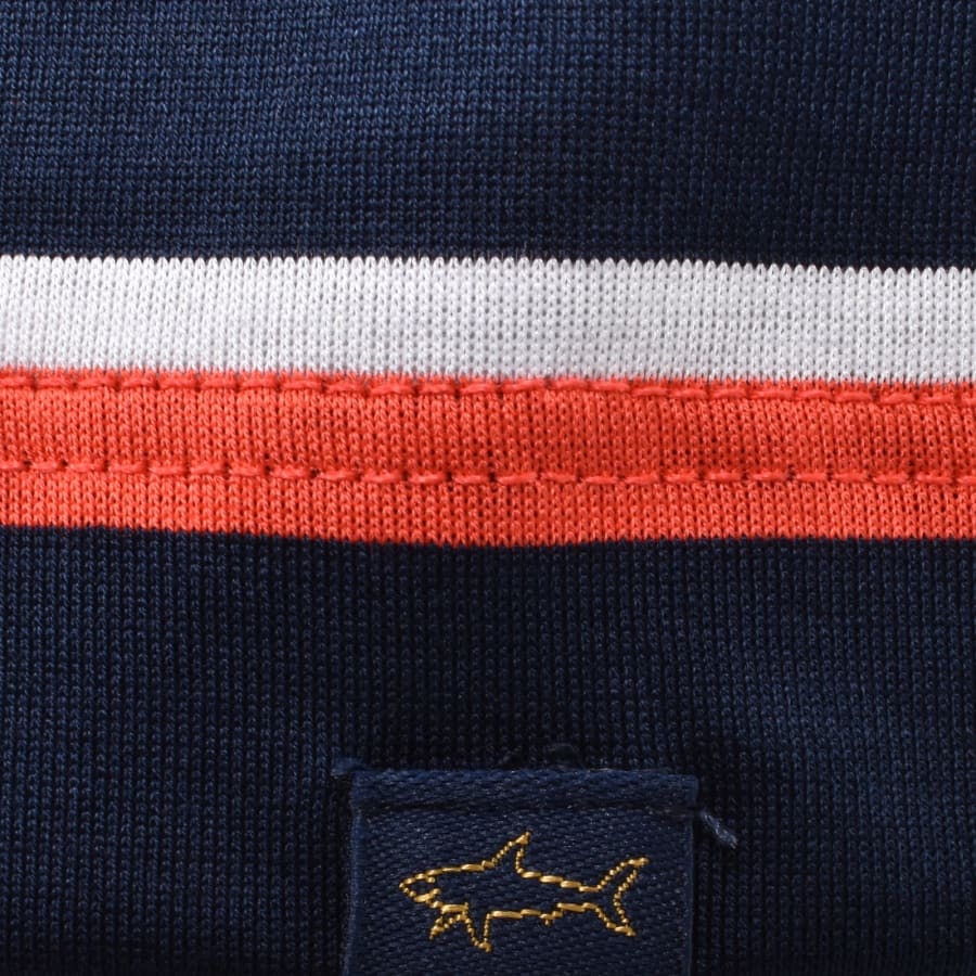 Image number 3 for Paul And Shark Stripe Polo T Shirt Navy