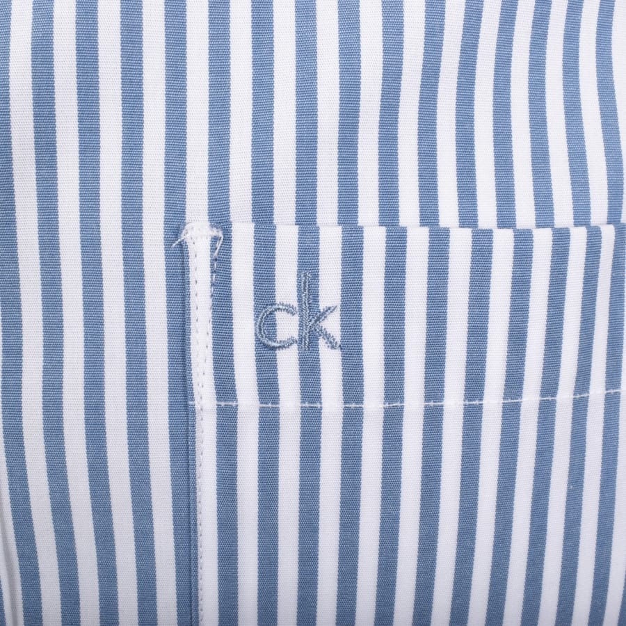Image number 3 for Calvin Klein Striped Shirt White And Blue