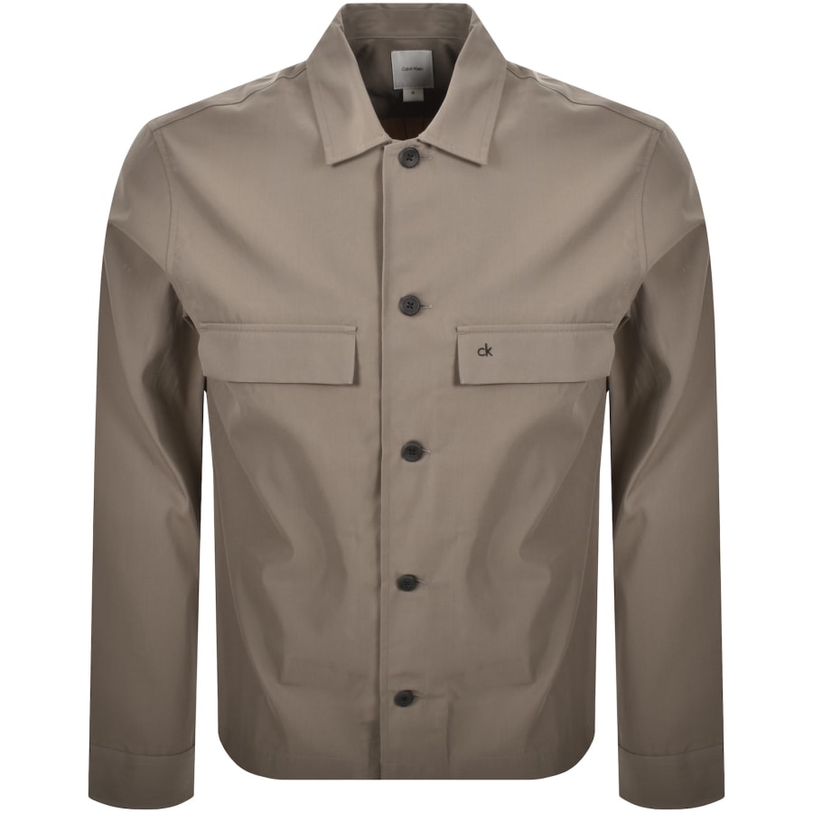 Image number 1 for Calvin Klein Overshirt Jacket Fossil Brown