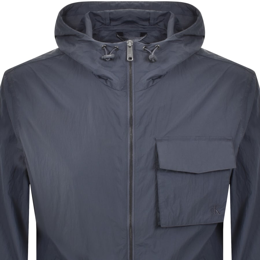 Image number 2 for Calvin Klein Jeans Air Weight Hooded Jacket Blue