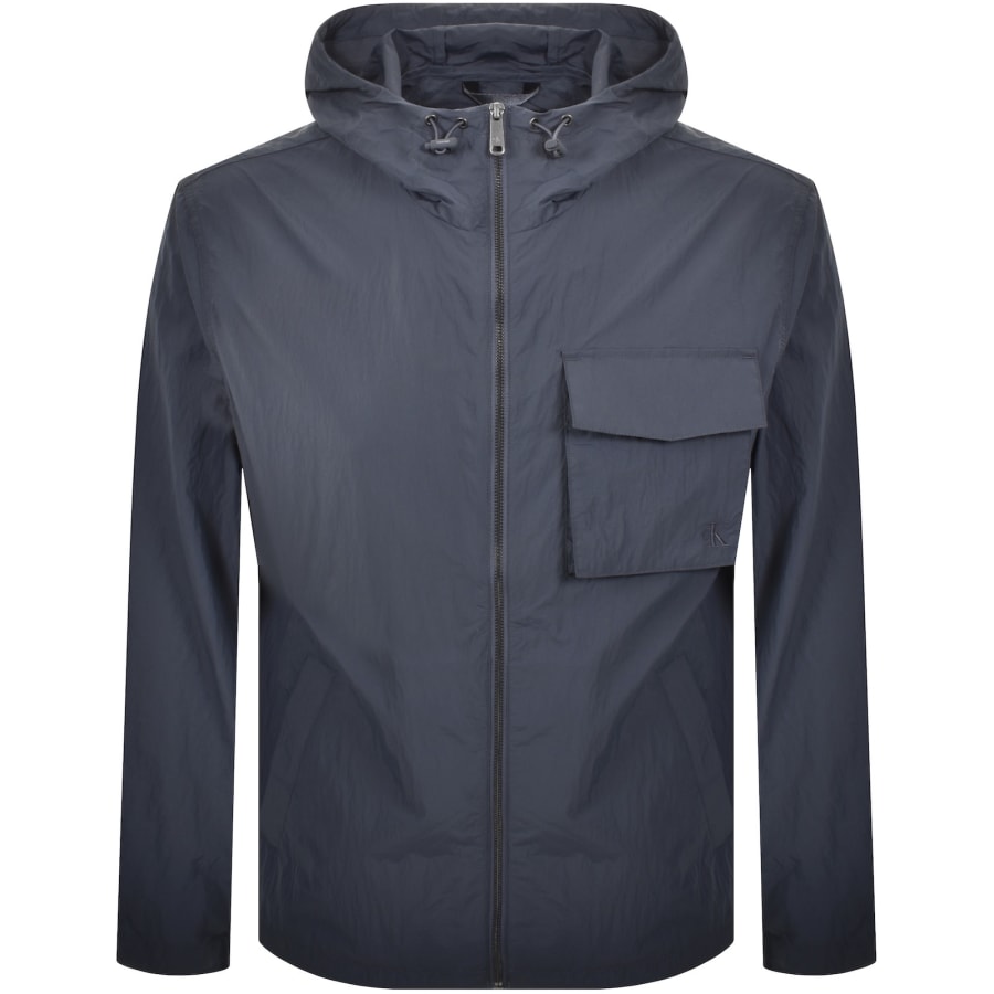 Image number 1 for Calvin Klein Jeans Air Weight Hooded Jacket Blue