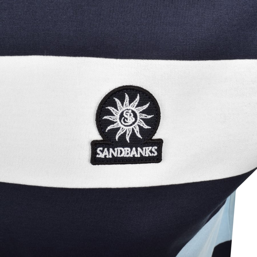 Image number 3 for Sandbanks Badge Stripe T Shirt Navy
