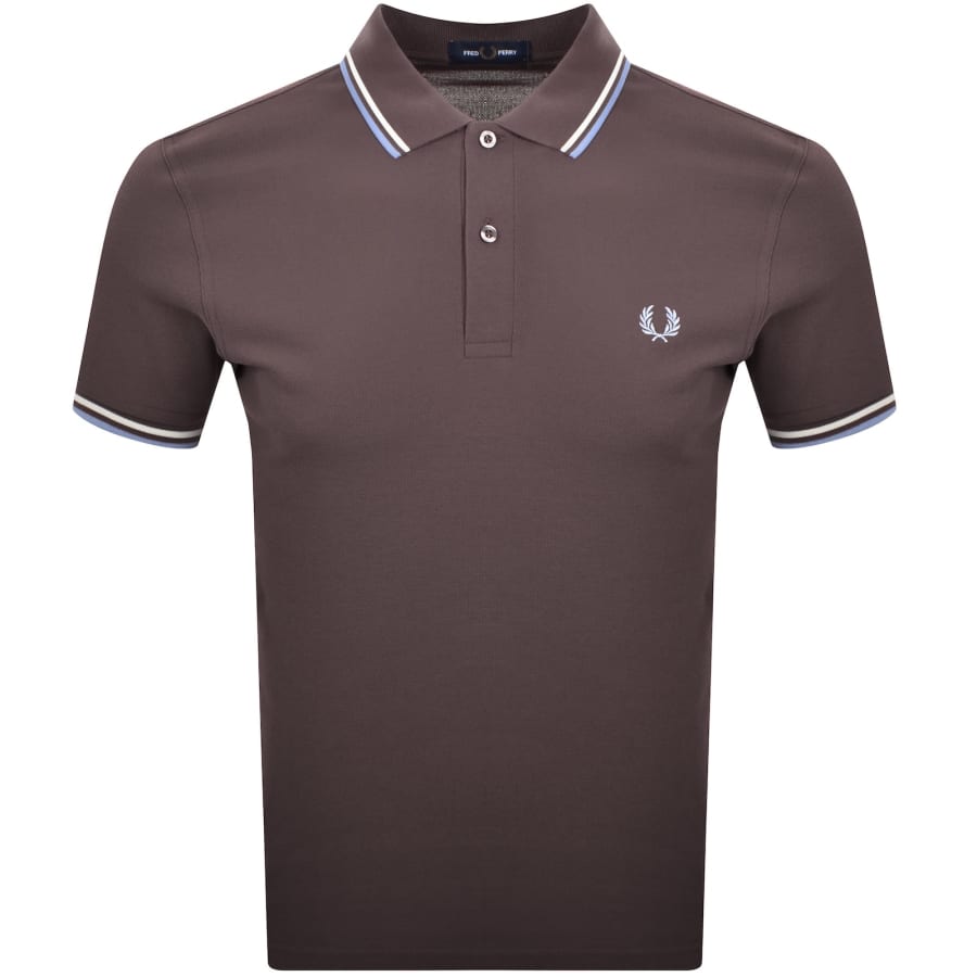 Image number 1 for Fred Perry Twin Tipped Polo Brown