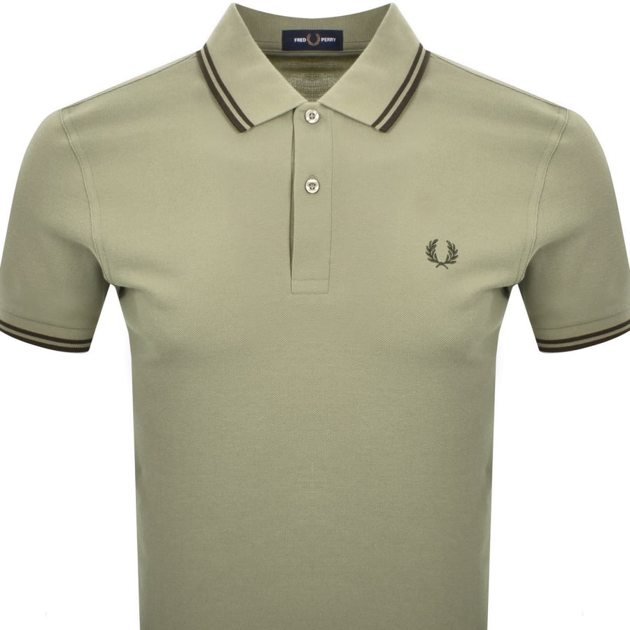 Image number 2 for Fred Perry Twin Tipped Polo T Shirt Green