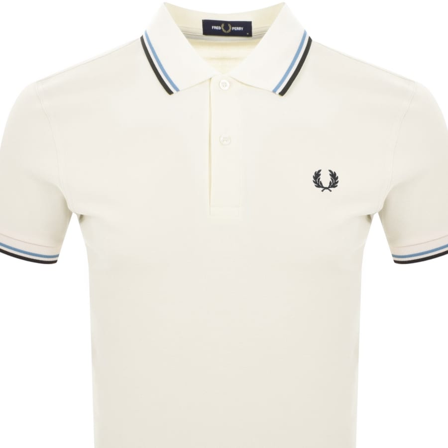 Image number 2 for Fred Perry Twin Tipped Polo T Shirt Cream