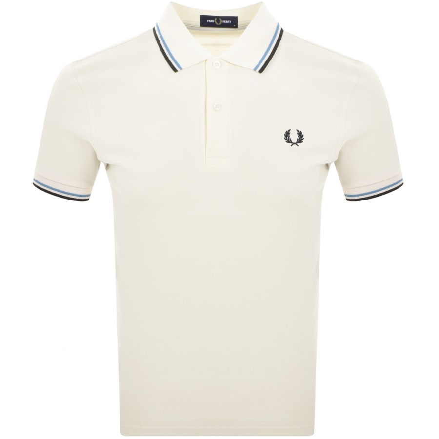 Image number 1 for Fred Perry Twin Tipped Polo T Shirt Cream