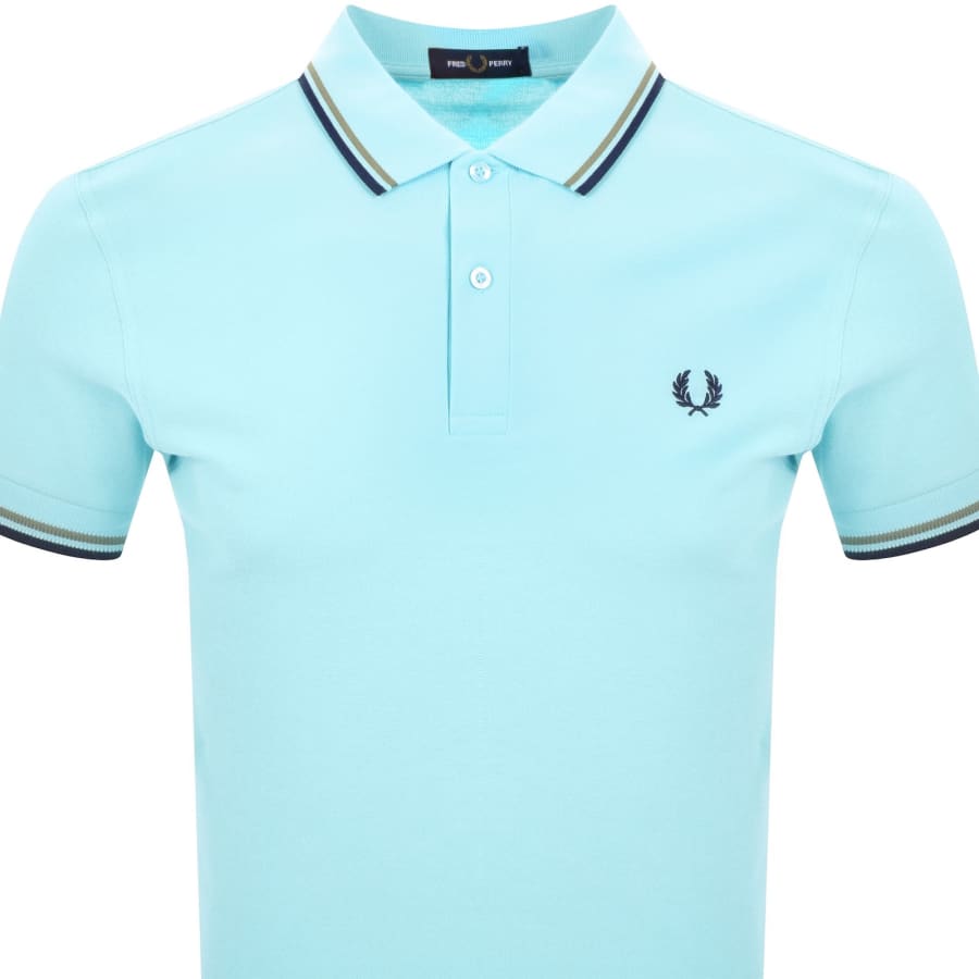 Image number 2 for Fred Perry Twin Tipped Polo T Shirt Blue