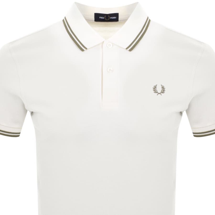Image number 2 for Fred Perry Twin Tipped Polo T Shirt Cream