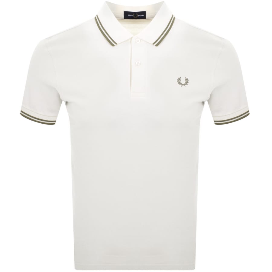 Image number 1 for Fred Perry Twin Tipped Polo T Shirt Cream