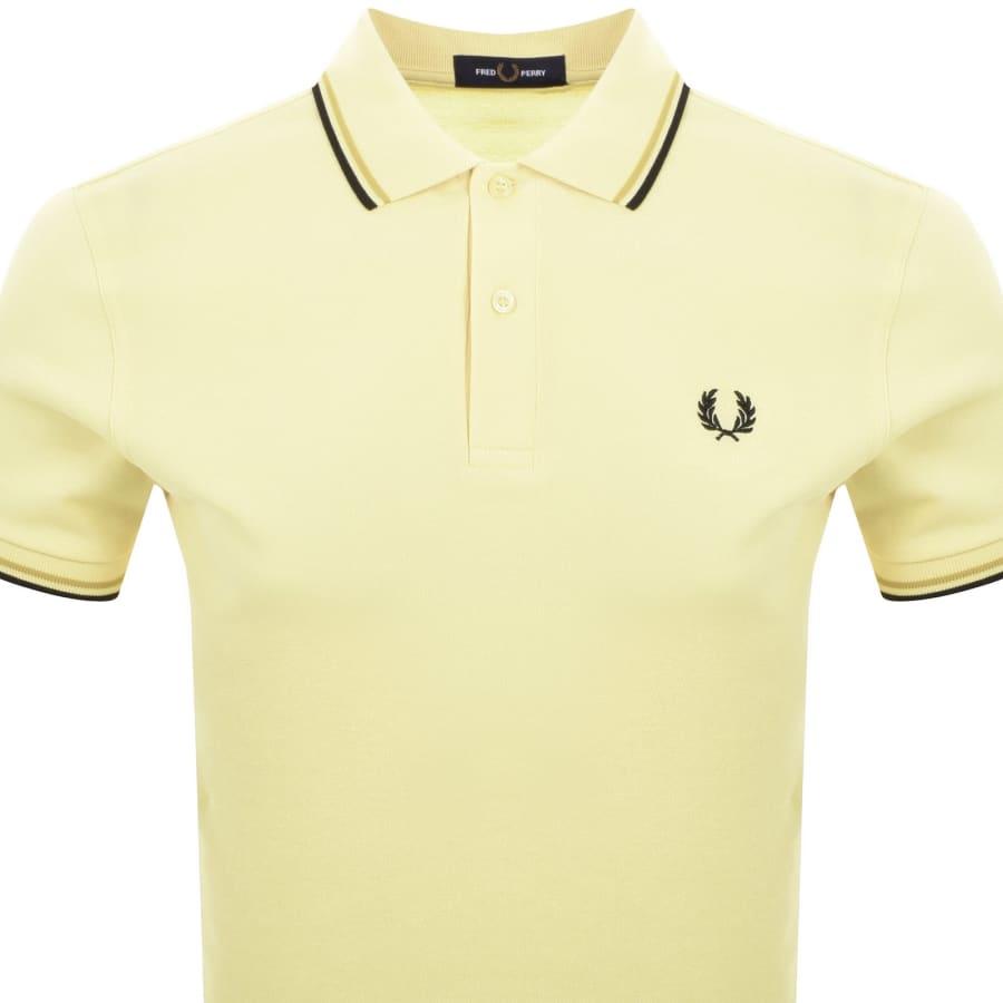 Image number 2 for Fred Perry Twin Tipped Polo T Shirt Yellow