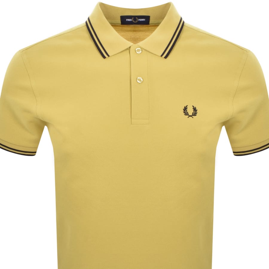 Image number 2 for Fred Perry Twin Tipped Polo T Shirt Yellow