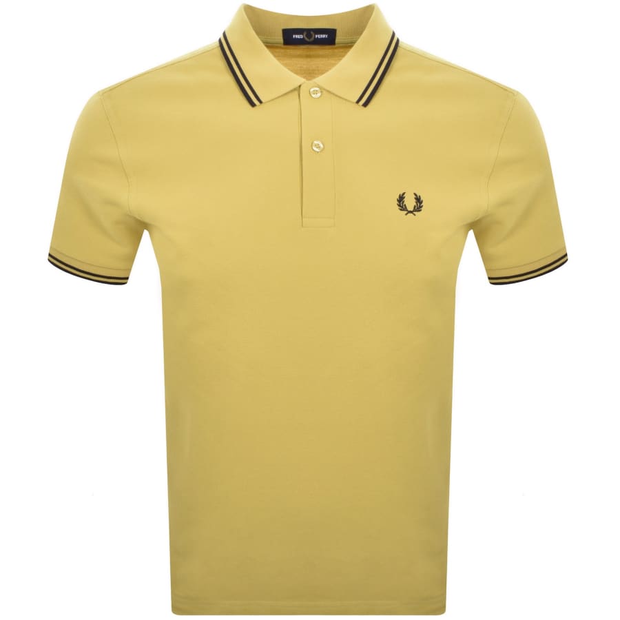 Image number 1 for Fred Perry Twin Tipped Polo T Shirt Yellow