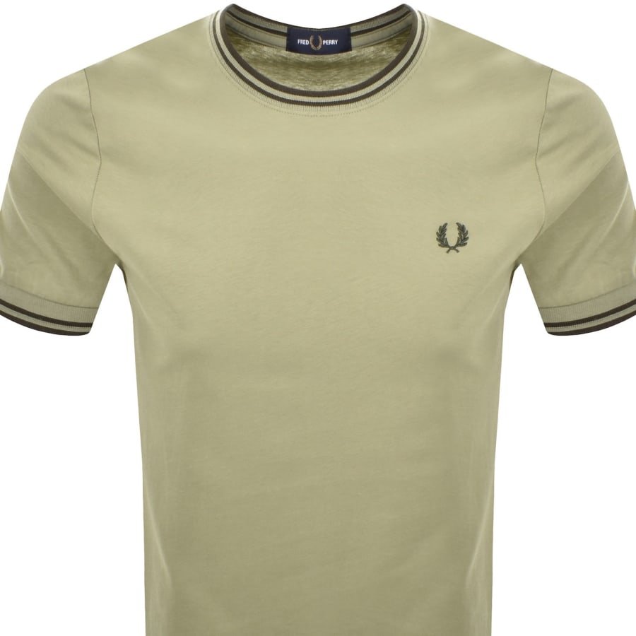 Image number 2 for Fred Perry Twin Tipped Short Sleeved T Shirt Green