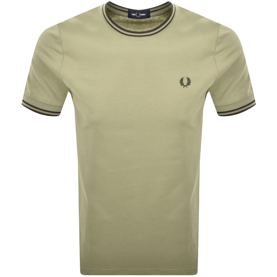 Image number 1 for Fred Perry Twin Tipped Short Sleeved T Shirt Green