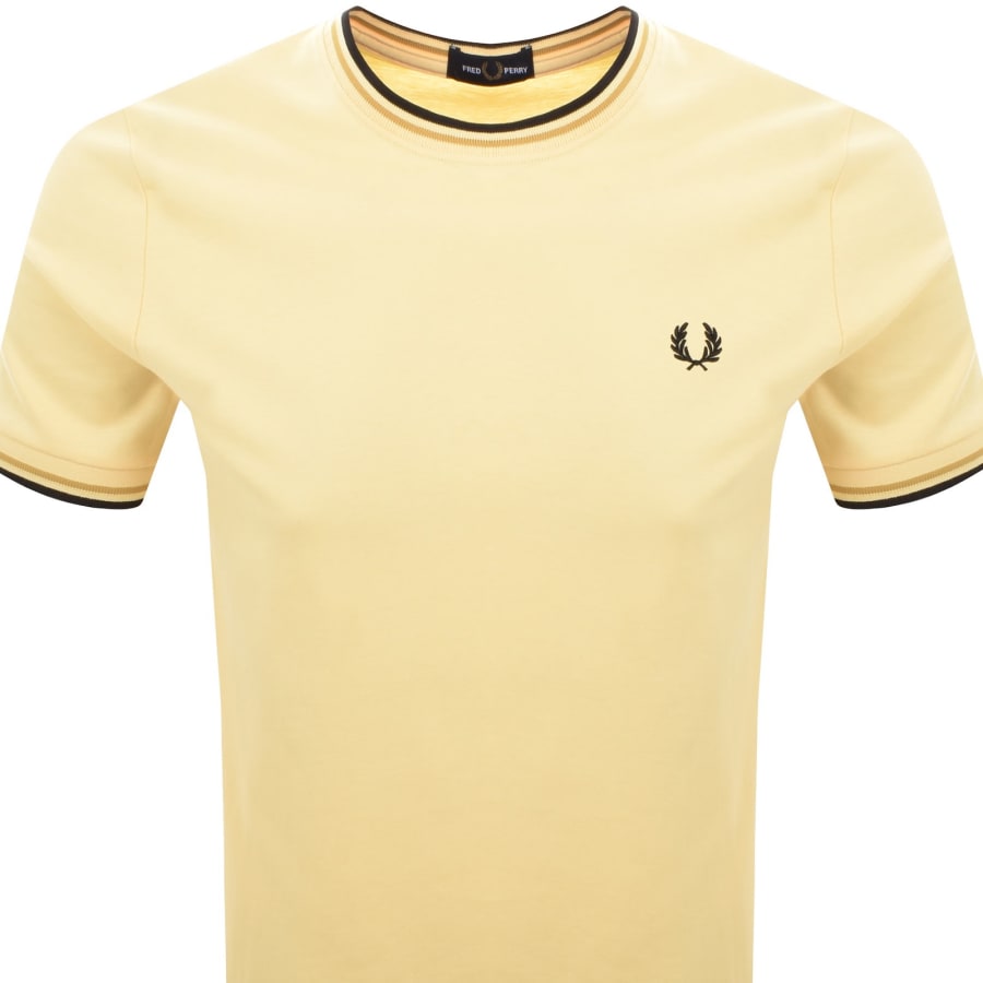 Image number 2 for Fred Perry Twin Tipped Short Sleeved TShirt Yellow