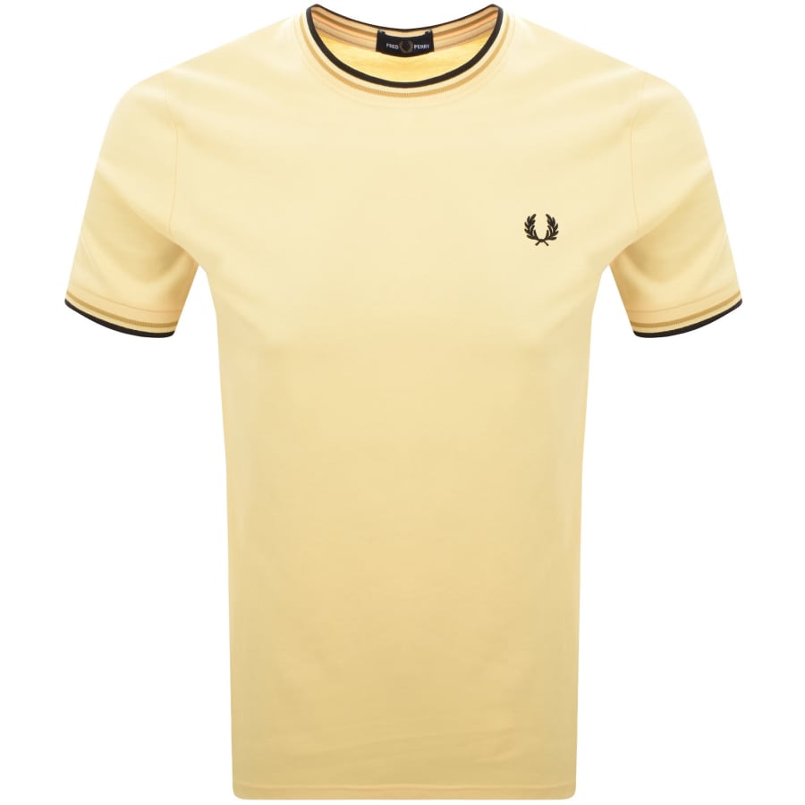 Image number 1 for Fred Perry Twin Tipped Short Sleeved TShirt Yellow