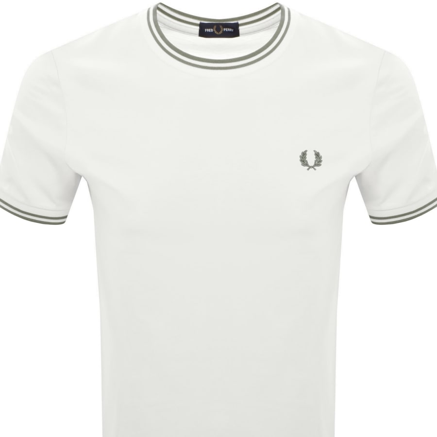 Image number 2 for Fred Perry Twin Tipped Short Sleeved T Shirt Cream