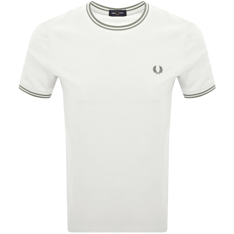 Image number 1 for Fred Perry Twin Tipped Short Sleeved T Shirt Cream