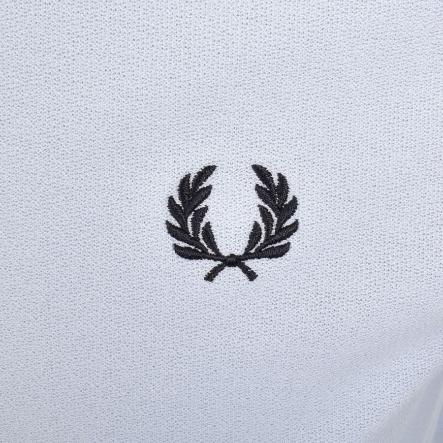 Image number 3 for Fred Perry Zip Neck Crepe Polo T Shirt Blue