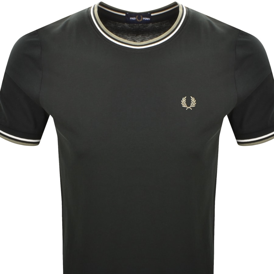 Image number 2 for Fred Perry Twin Tipped Short Sleeved T Shirt Green