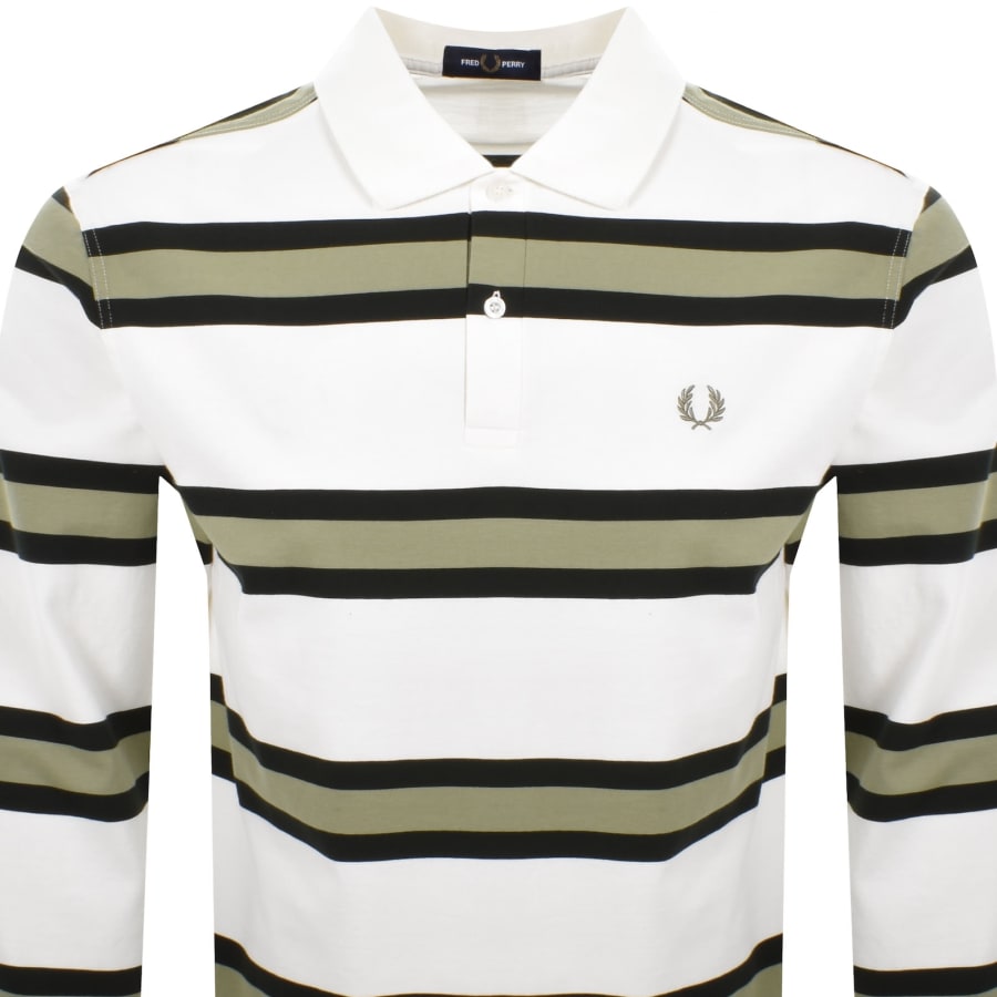 Image number 2 for Fred Perry Stripe Polo T Shirt Cream