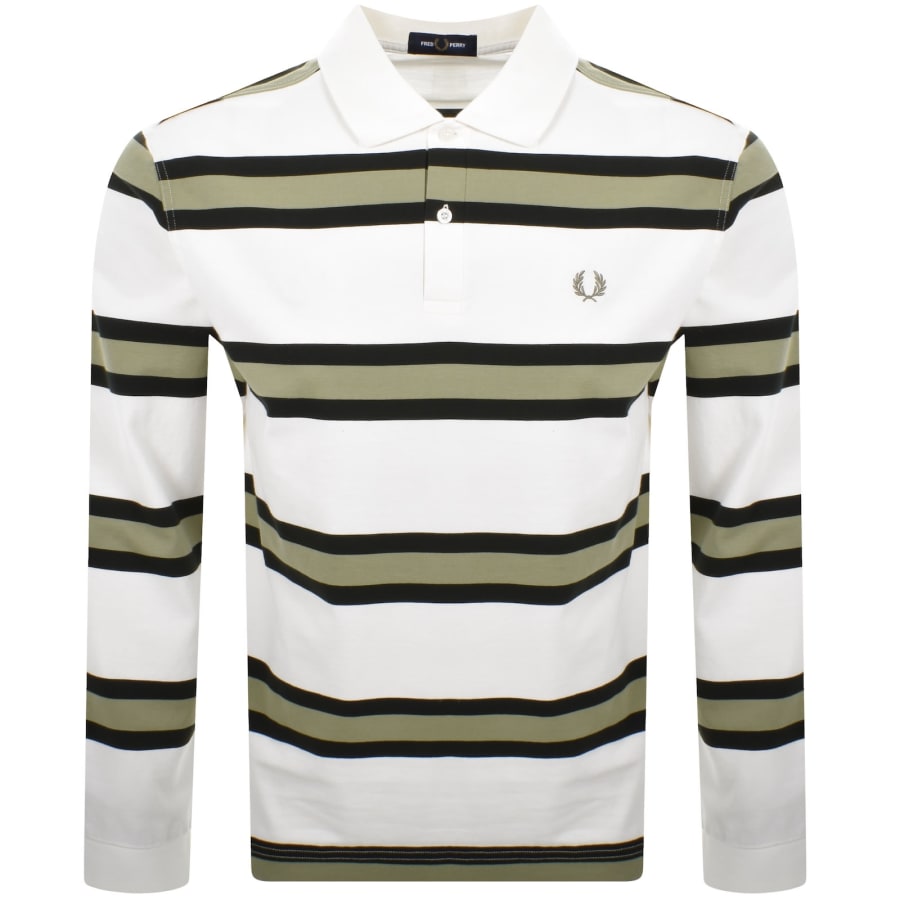 Image number 1 for Fred Perry Stripe Polo T Shirt Cream