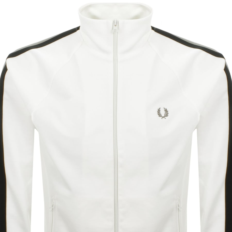 Image number 2 for Fred Perry Two Colour Tape Track Jacket Cream