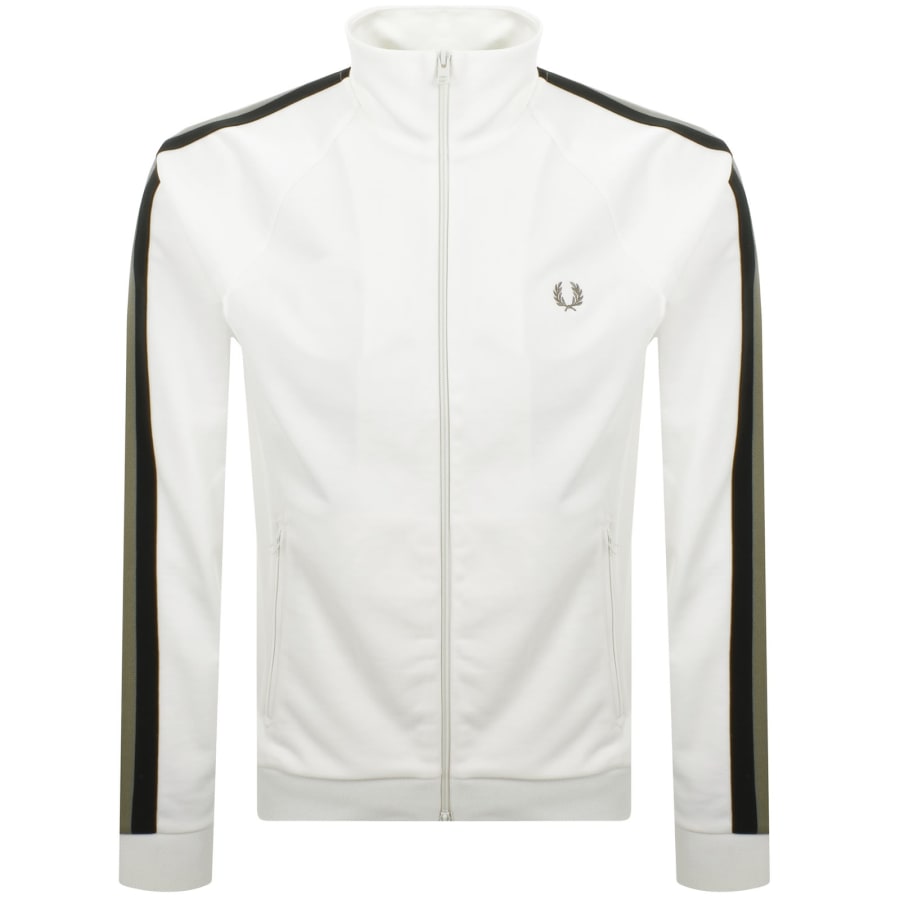 Image number 1 for Fred Perry Two Colour Tape Track Jacket Cream