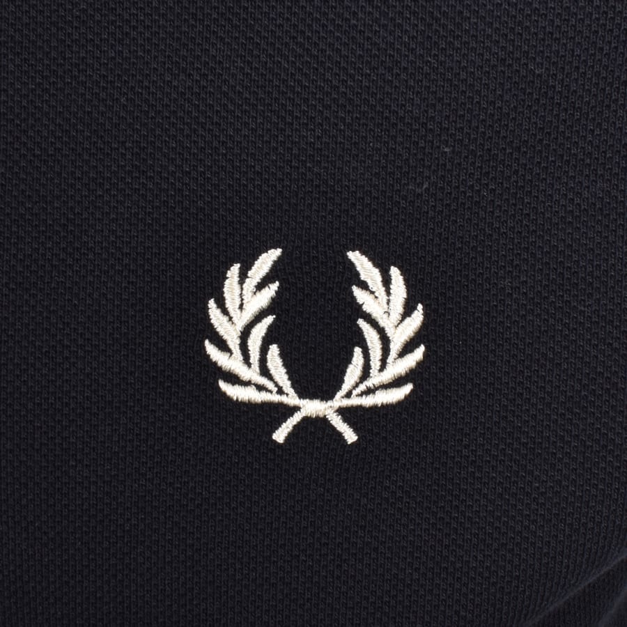 Image number 3 for Fred Perry Striped Cuff T Shirt Navy