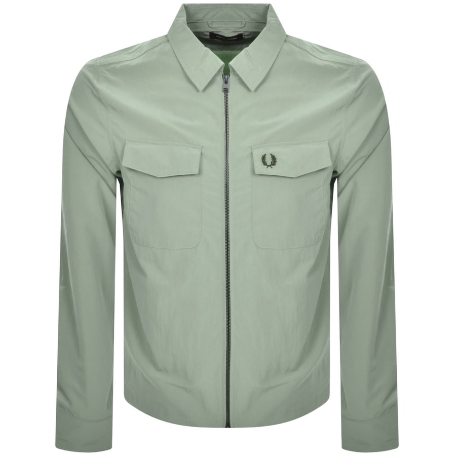 Image number 1 for Fred Perry Zip Pocket Overshirt Green