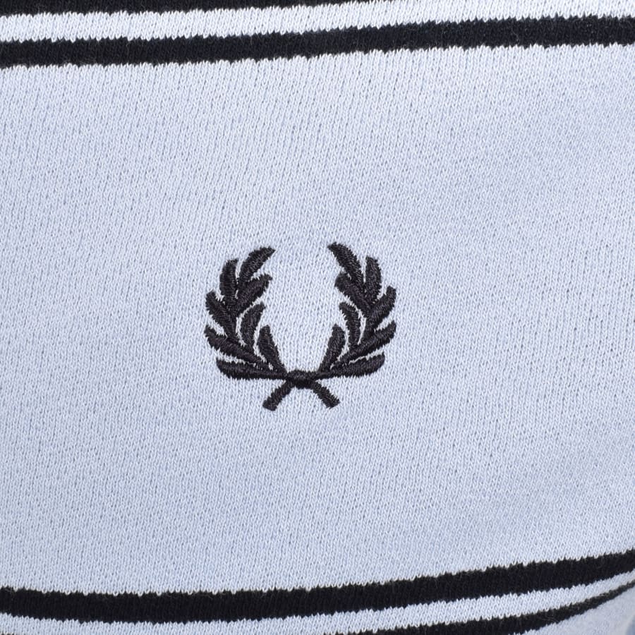 Image number 3 for Fred Perry Stripe Button Through Polo T Shirt Blue