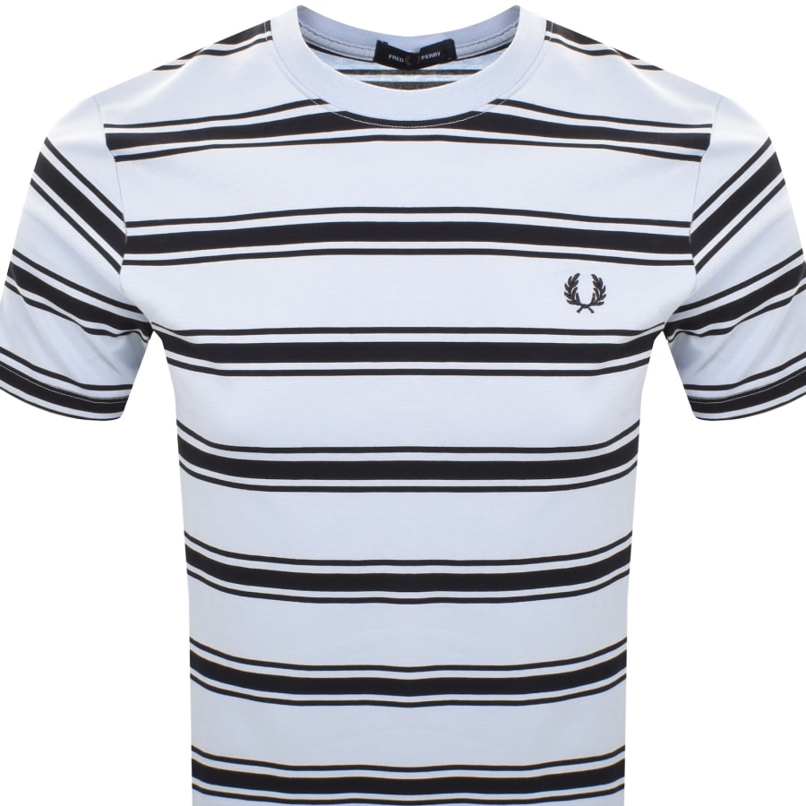 Image number 2 for Fred Perry Sport Fine Stripe T Shirt Blue