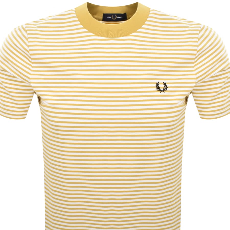 Image number 2 for Fred Perry Fine Stripe T Shirt Honeycomb
