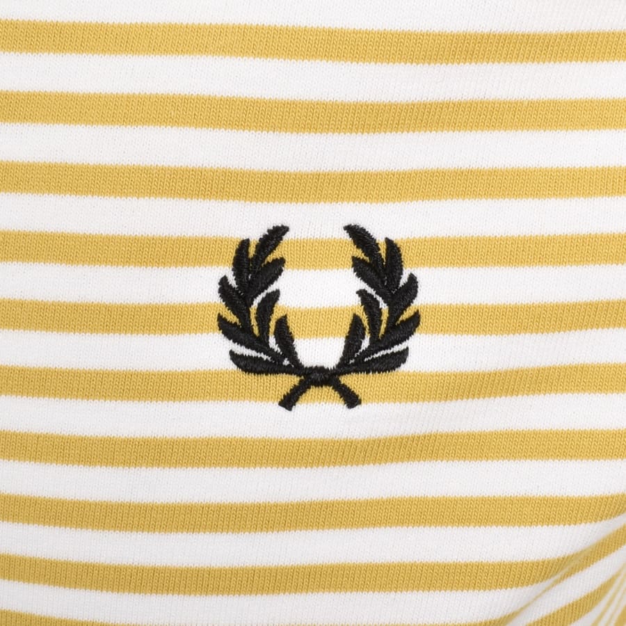 Image number 3 for Fred Perry Fine Stripe T Shirt Honeycomb