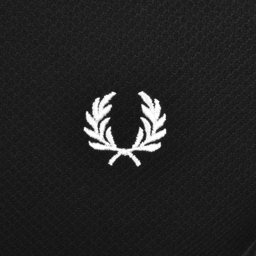 Image number 3 for Fred Perry Tipped Cuff Pique T Shirt Black