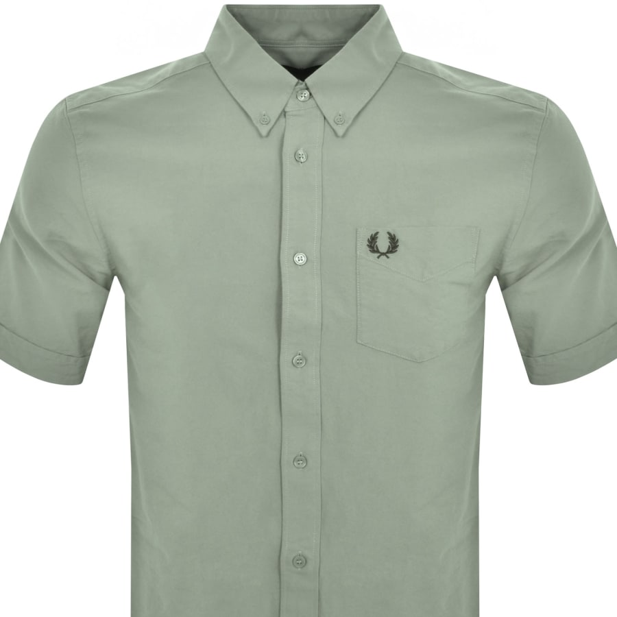 Image number 2 for Fred Perry Oxford Short Sleeve Shirt Green