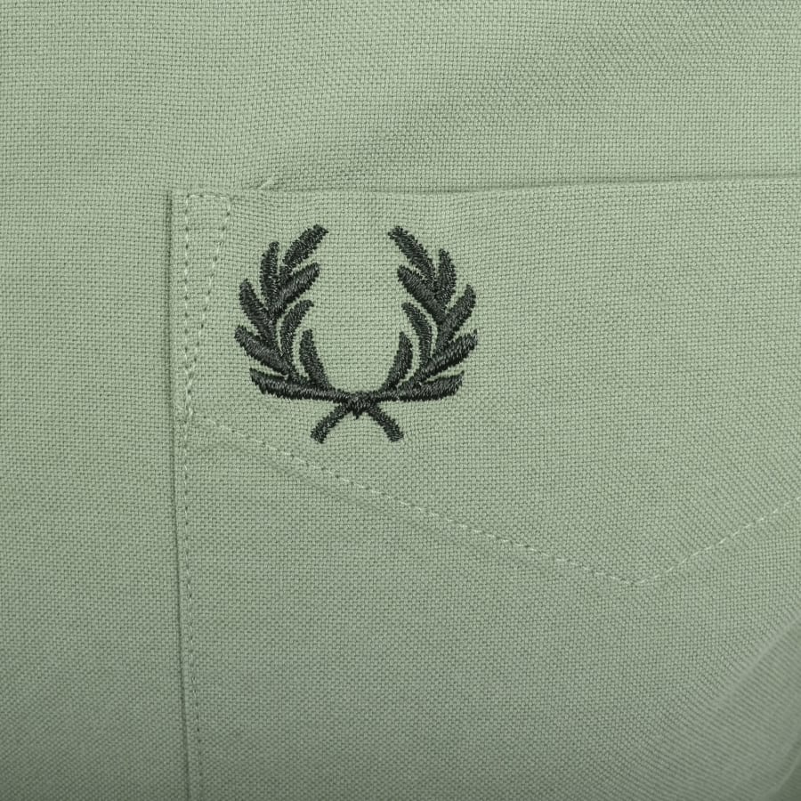 Image number 3 for Fred Perry Oxford Short Sleeve Shirt Green