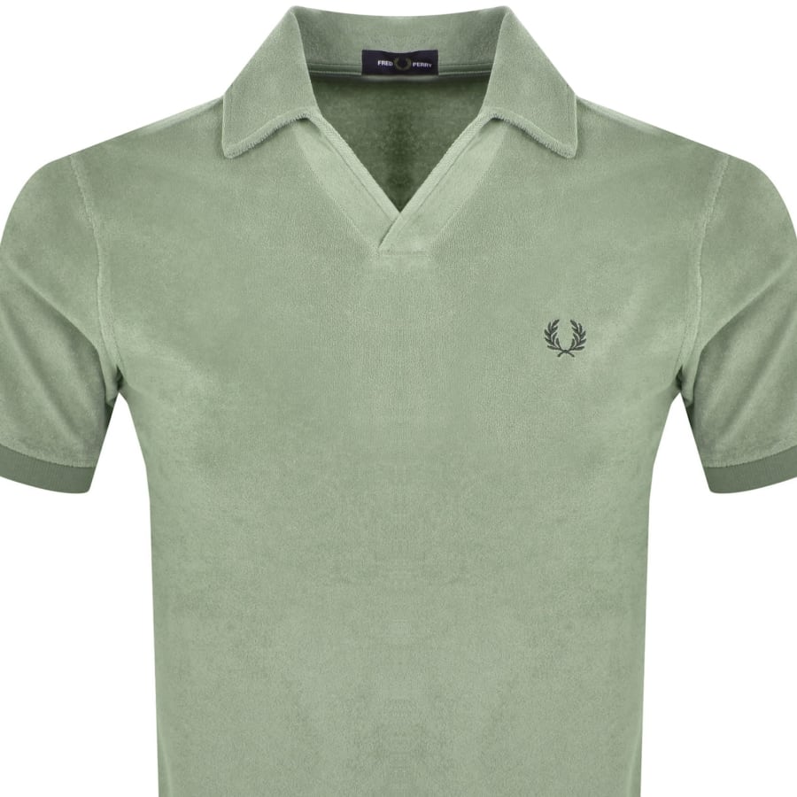 Image number 2 for Fred Perry Open Collar Polo Green