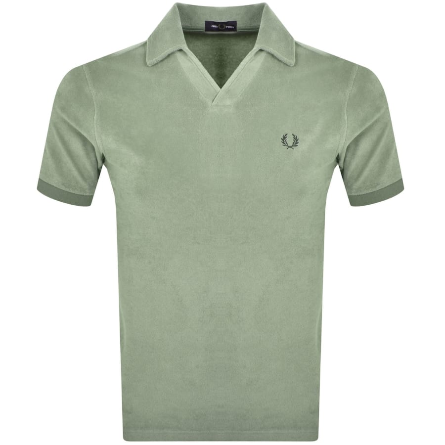 Image number 1 for Fred Perry Open Collar T Shirt Green