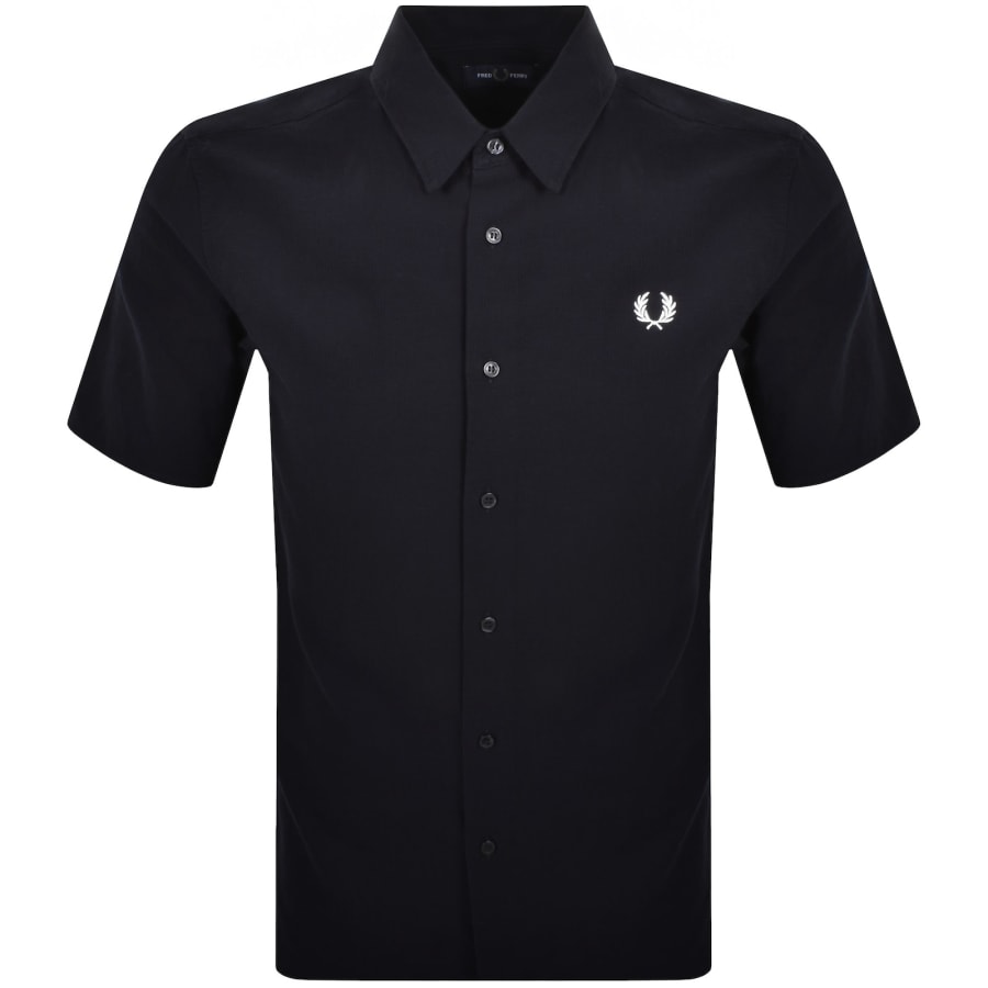 Image number 1 for Fred Perry Seersucker Shirt Navy