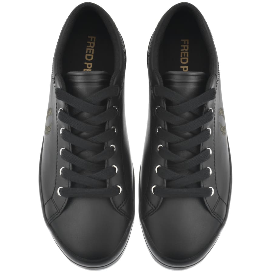 Image number 3 for Fred Perry Baseline Leather Trainers Black
