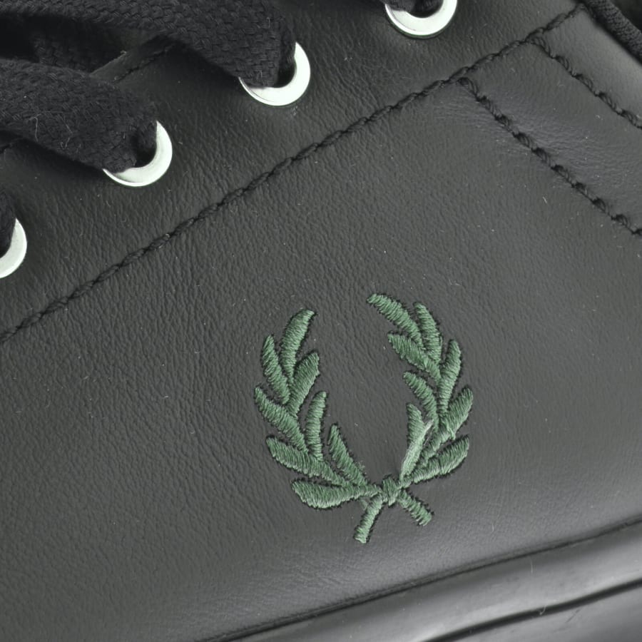 Image number 4 for Fred Perry Baseline Leather Trainers Black