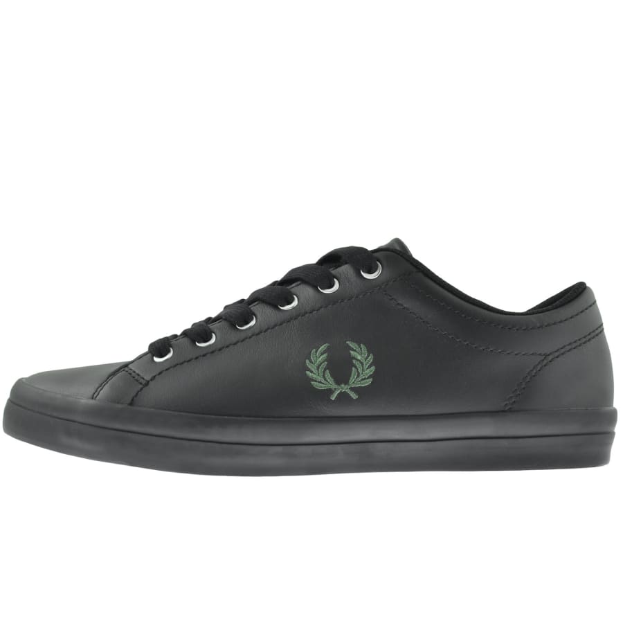 Image number 1 for Fred Perry Baseline Leather Trainers Black