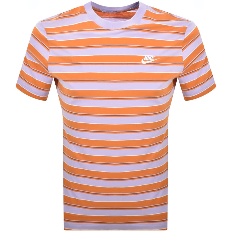 Image number 1 for Nike Club Stripe T Shirt Purple