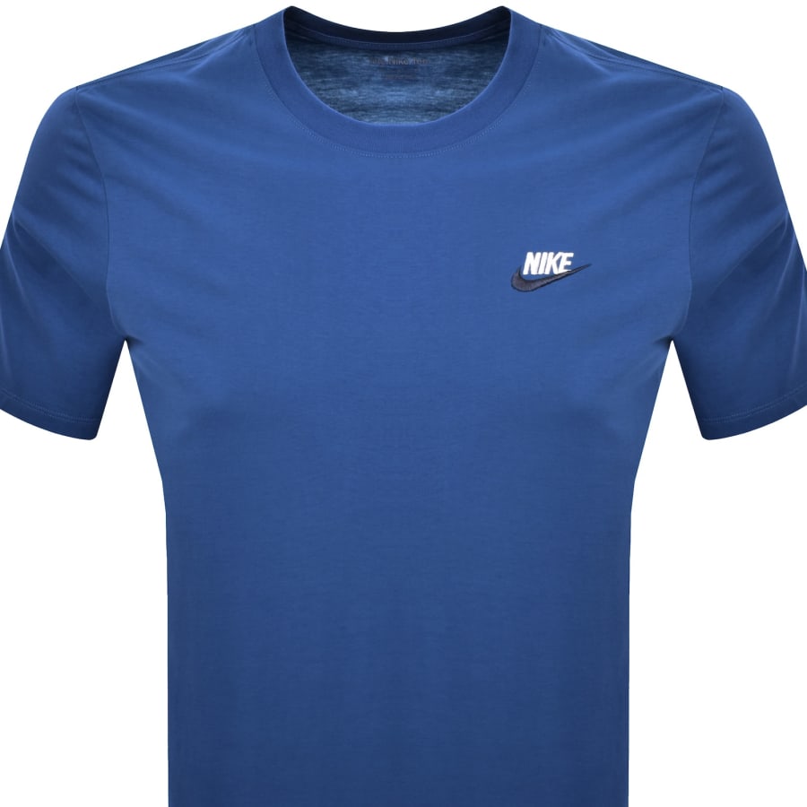 Image number 2 for Nike Club Logo T Shirt Blue